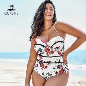 Cupshe 4X Floral One Piece Swimsuit NWT